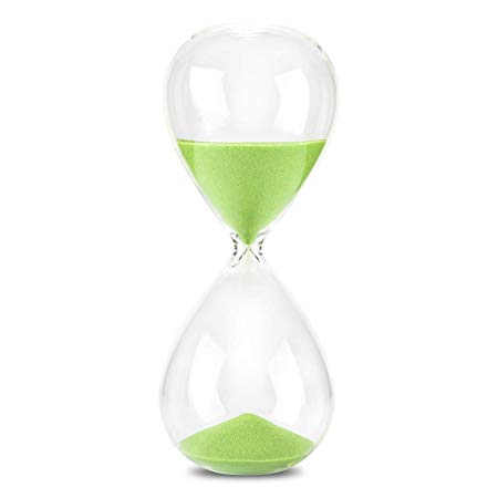 Hourglass Sand Timer, 7.8 INCH Glass Sandglass Hourglass Timer 30 Minutes for Home Office Desk Coffee Table Decor Holiday Gift