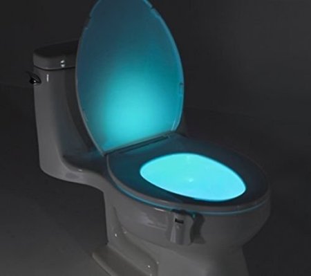 ETTG Motion Activated / Light Sensitive Automatic LED Toilet Nightlight Motion Sensor Bathroom Lamp for Any Toilet Battery-Operated Night Light（8 Color）