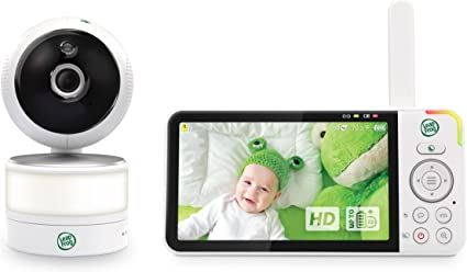 LeapFrog LF915HD Video Baby Monitor with 5” 720p HD LCD Display, 360° Pan & Tilt with 8X Zoom Camera, Color Night Vision, Night Light, Two-Way Intercom, Smart Sensors