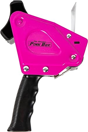 The Orignal Pink Box® Packing Tape Gun Dispenser for 3-Inch Wide Tape, Pink