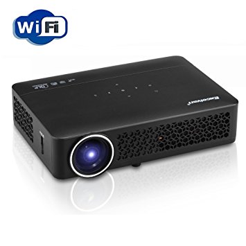 Excelvan DLP Android 4.4 WIFI Bluetooth Mini Full 3D HD Projector Portable 1280x800 Resolution 1080P 3000 Lumens 30000 Hours for Home Theater Education Business