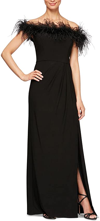 Alex Evenings Womens Long Off The Shoulder Dress