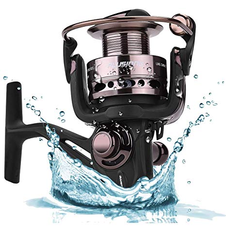 PLUSINNO HongYing Series Fishing Reels Spinning Freshwater Saltwater with 5.2:1 Gear Ratio Metal Body Left/Right Interchangeable Collapsible Handle Spinning Fishing Reel