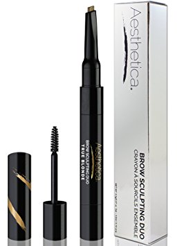 Aesthetica Brow Sculpting Duo - Double Ended Eyebrow Definer with Brow Gel - Smear Proof Formula - Vegan & Cruelty Free (True Blonde)