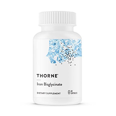 Thorne Research - Iron Bisglycinate - 25 mg Iron Supplement for Enhanced Absorption Without Gastrointestinal Side Effects - NSF Certified for Sport - 60 Capsules