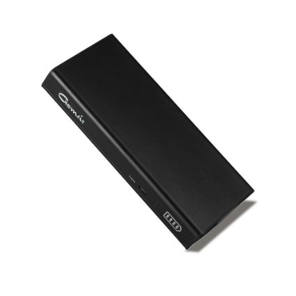 GOMEIR 20000mha Ultra High Capacity Power Bank Portable External Battery Pack Portable Charger Backup Pack 2 USB Port PowerIQ Technology for For iPhone 6s 6 Plus iPad Samsung Smartphones Tablets (Black)