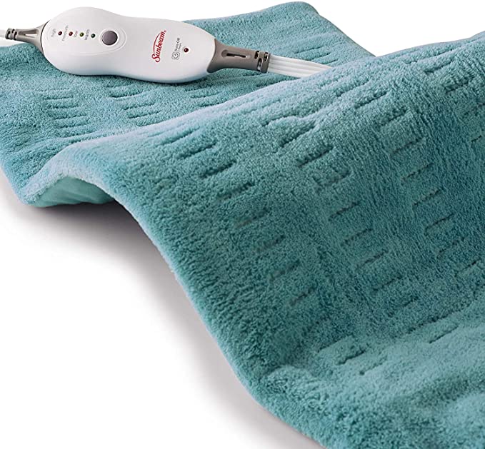 Sunbeam, Heating Pad for Pain Relief XL King Size SoftTouch 4 Heat Settings with Auto-Off 12 Inch x 24 Inch, Teal, (New)