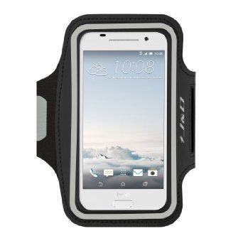 HTC ONE A9 Armband, J&D Sports Armband for HTC ONE A9, Key holder Slot, Perfect Earphone Connection while Workout Running (Black)