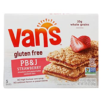 Van's, PB&J Strawberry and Peanut Butter Sandwich Bars, 5 Count