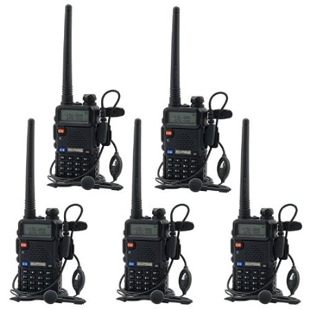 5 Pack BaoFeng UV-5R 136-174400-480 MHz Dual-Band Two Way Radio  Baofeng Programming Cable Support WIN764 Bit