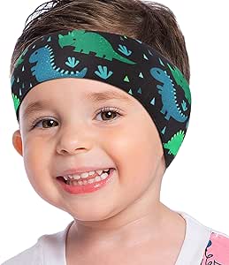 MoKo Bandeau de Natation Enfant, Requin Mignon Protection Auditive Bandeau d'Oreilles Enfants en Néoprène, Bandeau Sport Élastique Équipement Sport Nautique pour Âge 3-9 Enfants