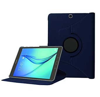 Samsung Galaxy Tab S2 9.7 Case Cover Accessories - 360 Degree Rotating PU Leather Stand Folio Case Cover For [2015 Release] Samsung Galaxy Tab S 2 9.7 Inch Tablet - Blue