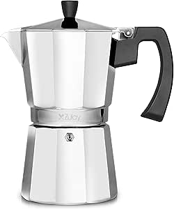 Zulay Premium Moka Pot Espresso - Leak-Proof Stovetop Espresso Maker - Perfect for Authentic Cuban & Italian Style Espresso - Makes 12 Espresso Cups - Silver