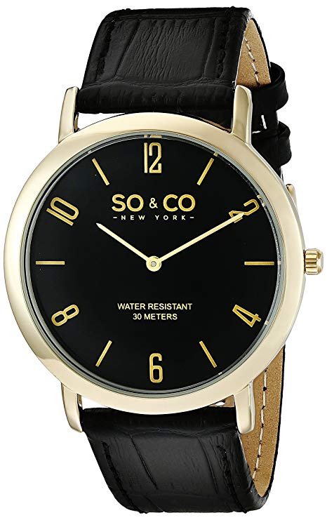 SO & CO New York Men's 5043.3 Madison Analog Display Japanese Quartz Black Watch