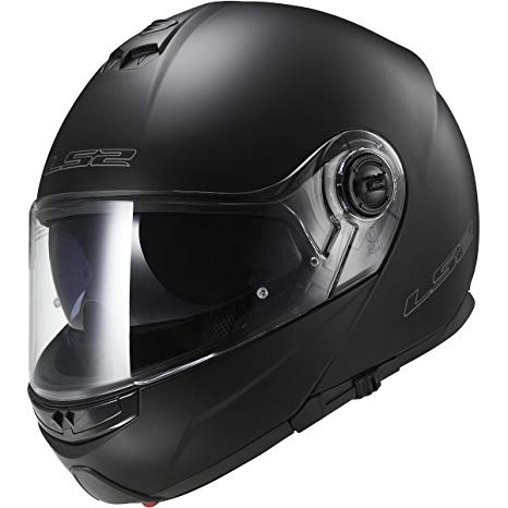 LS2 Helmets Strobe Solid Modular Motorcycle Helmet with Sunshield (Matte Black, XX-Large)