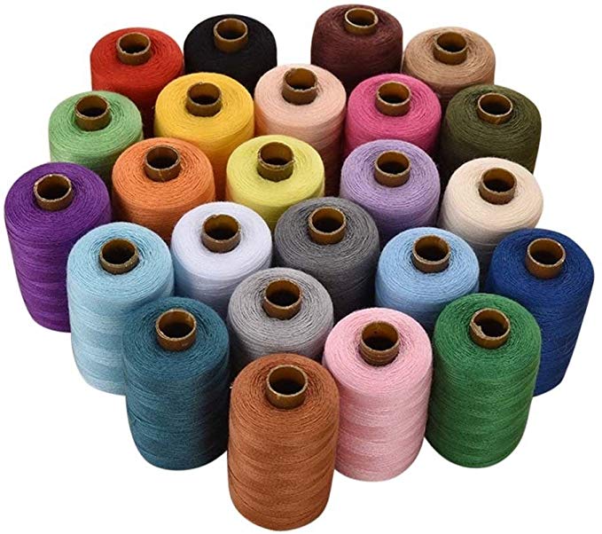 ISOTO 24 Assorted Colors Polyester Sewing Thread Spools 1000 Yards Each