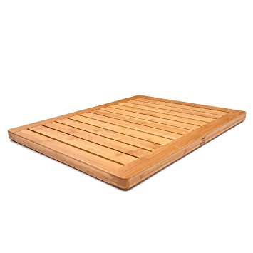 Bamboo Floor Mat - Architecturally Pleasing, Elevates you to Dry Off - Rust and Mildew Resistant - Fully Guaranteed