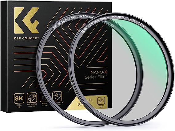 K&F Concept Magnetic 72mm Polarizing Filter  Magnetic Basic Ring Kit Waterproof Scratch Resistant Circular Polarizer Filter with 28 Multi-Coatings for Camera Lens (Nano-X Series)