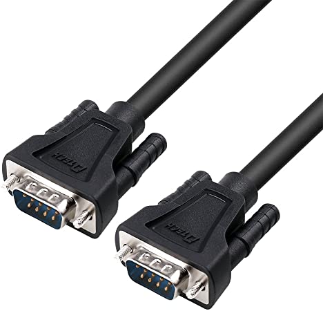 DTECH DB9 9 Pin Serial Cable 6ft Male to Male RS232 Straight Through