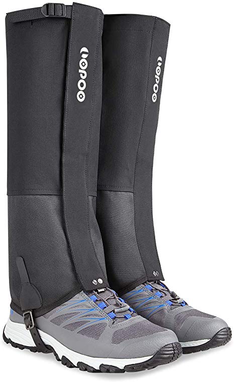 LOPOO Leg Gaiters Waterproof for Men and Women, Anti-Tear Snow Boot Gaiters 900D Nylon Fabric Breathable Shoe Gaiters for Outdoor Hiking Hunting Climbing