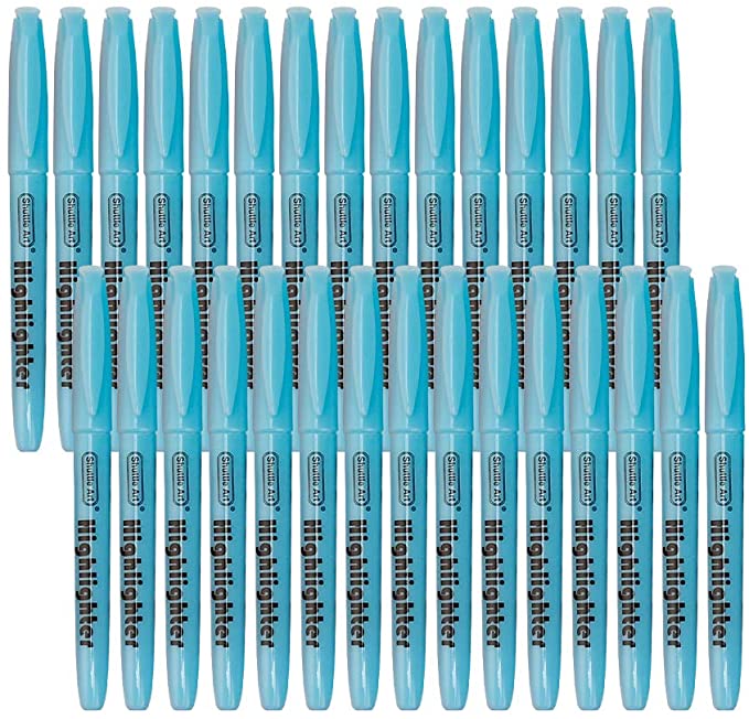 Highlighters, Shuttle Art 30 Pack Blue Highlighters Bright Colors, Chisel Tip Dry-Quickly Non-Toxic Highlighter Markers for Adults Kids Highlighting in Home School Office