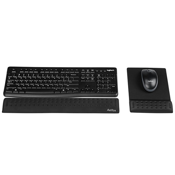 Aelfox Memory Foam Keyboard Wrist Rest&Gaming Mouse Pad with Wrist Support, Ergonomic Wrist Pad for Office, Home Office, Laptop, Desktop Computer, Gaming Keyboard