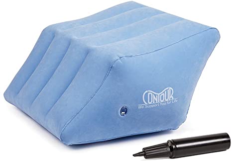 Contour 2-in1 Inflatable Leg & Knee Relief Support Cushion - Wedge Pillow Gently Elevates Legs to Relax Muscles & Comfort Swelling