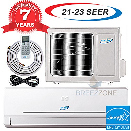 9000 Btu 21.5 SEER Ductless Mini Split Air Conditioner Heat Pump System 208-230 Volt with 15ft Kit (9000 Btu)