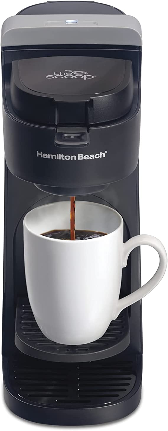 Hamilton Beach 47620 Scoop Single-Serve Coffee Makers, 8 to 14 oz, BLACK