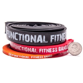 Set of 3 Functional Fitness Pull Up Bands - #1, #2, #3 - 5 - 100 lbs (2 - 45 kg)