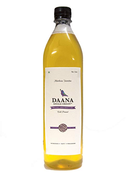 Daana Organic Groundnut Oil, Cold Pressed, Single Origin, 1 L