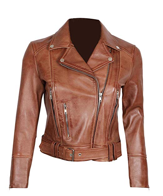 Womens Black Leather Jacket - Real Lambskin Chocolate Brown Leather Jackets for Women