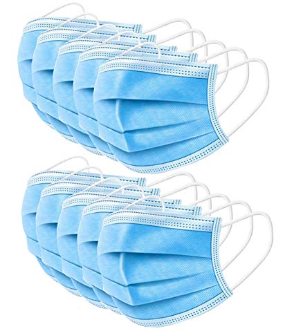 50 Pack Disposable Medical Mask Comfortable Anti Dust Breathable Earloop Antiviral Face Mask, Medical Sanitary Surgical Mask Thick 3-Layer Masks