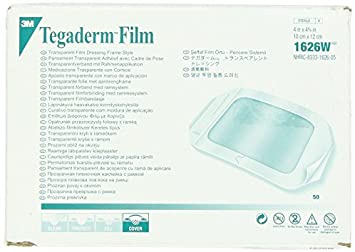 3M Tegaderm Transparent Film Dressing, Size 4" x 4-3/4", Box of 50