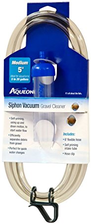 Aqueon 06228 Medium Siphon Vacuum Aquarium Gravel Cleaner, 5-Inch