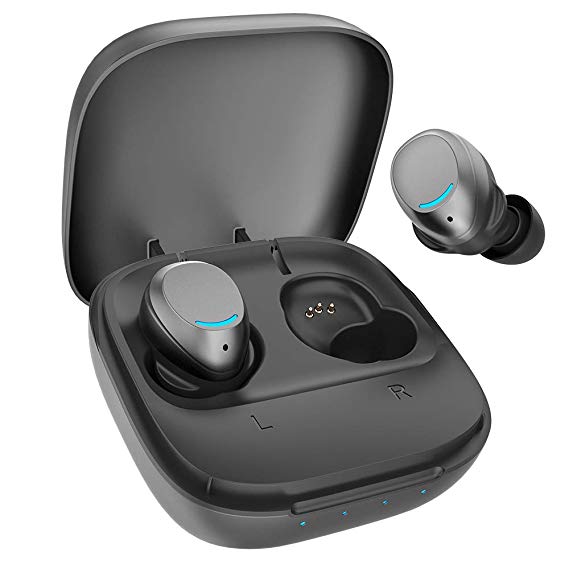 Wireless Earbuds - Bluetooth Earbuds 5.0 True Wireless Earbuds in-Ear Headphones IPX7 Waterproof TWS Wireless Earbuds with Charging case, Built-in Mic Touch Control Earbuds 40 Hours Playing Time Gray