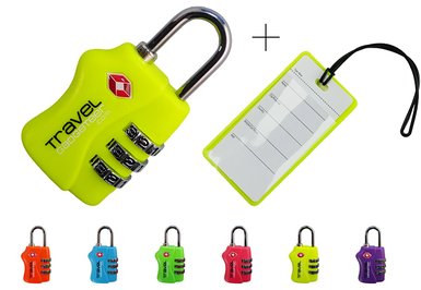 TSA Luggage Lock  Matching TAG  BRIGHT COLORS Help Easily Identify Your Luggage