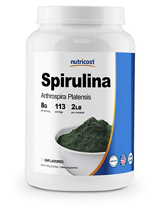 Nutricost Spirulina Powder 2 Pounds - Pure, High Quality Spirulina 8000mg Per Serving