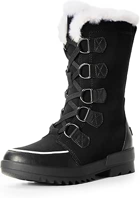 DREAM PAIRS Snow Winter Boots for Women Resistant Warm Mid-Calf Boots Faux Fur Lined Lace Up Anti-slip Outdoor Hiking Booties