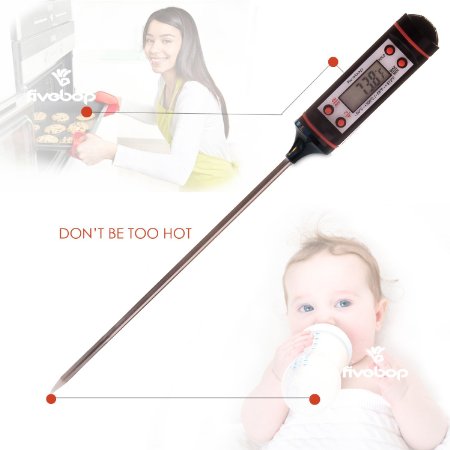 Fivebop Digital Meat Thermometer: Waterproof Instant Read Thermometers Best for Grilling, BBQ, Baking, Great-tasting Dishes
