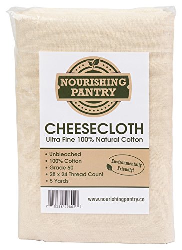 Cheesecloth Food Grade Fabric - Grade 50 100% Unbleached Cotton - 45 Sq Feet