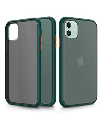 MOBOSI Designed for iPhone 11 Case 6.1 Inch 2019, [Upgraded] Translucent Matte Back with Soft Edges, [Military Grade Tested] Shockproof and Anti-Drop Protection Cover,Military Green