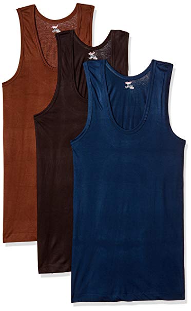 Rupa Jon Men's Cotton Vest (Pack of 3) (Colors May Vary)