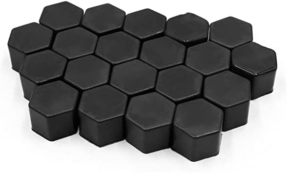 uxcell 20Pcs Black Silicone 19mm Car Wheel Nut Lug Hub Covers Screw Dust Protect Caps