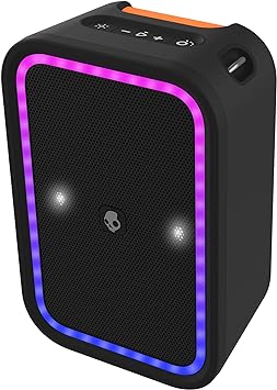 Skullcandy Stomp Bluetooth Party Speaker – IPX7 Waterproof Wireless Portable Speaker, with LED Lightshow & Strobe Modes, 12 Hour Battery, Multi-Link, & USB-C & USB-A Output Charging