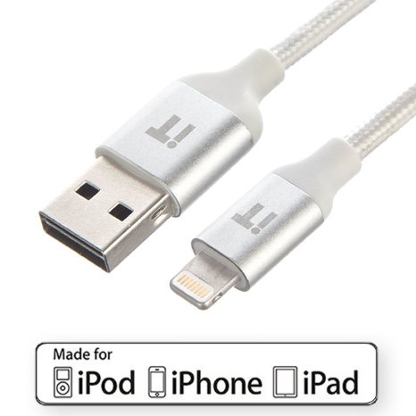 InfoTechnica [MFI & Fully Reversible] exquisite premium 2 Meters (6.6ft) nylon braided MFI certified USB cable, High speed tangle free fully reversible design at both ends USB data cable with streamline design in aluminium alloy shell Charging & Syncing iPad 4, iPad Air, iPad Mini, iPad Pro, iPhone 5, iPhone 6