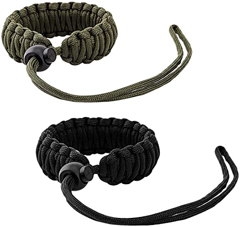 MoKo Universal Paracord [2 Pack], Nylon Braided Adjustable Camera Hand Grip Strap for Video Camcorder, Binoculars and Nikon/Canon/Sony/Minolta/Panasonic/SLR/DSLR Digital Cameras, Black & Army Green