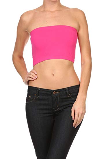 Bubble B Womens Seamless Solid Colored Bandeau Tube Top One Size