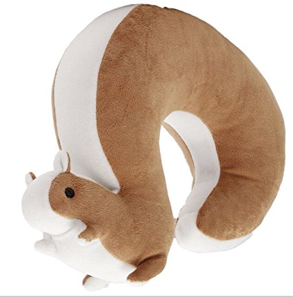 Buytra Plush Big Tail Squirrel Toy U-shape Pillow Soft Toys Travel Neck Pillow