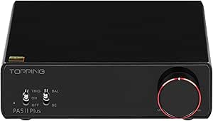 Topping PA5 II Speaker Amplifier Compact Desktop Amplifier Fully Balanced AMP (PA5 II Plus, Black)